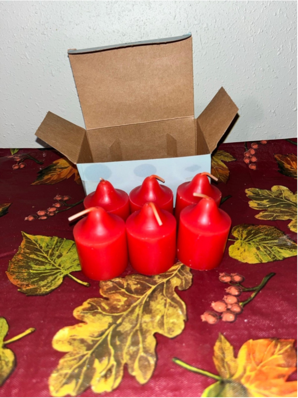 24 Total 4-6 Packs PartyLite Orange Cranberry Votive Candles Red Autumn Fall